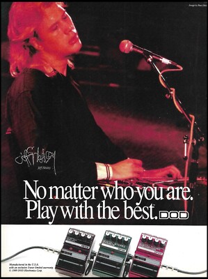 Jeff Healey 1989 DOD Digital Stereo Delay Distortion guitar effects pedal ad