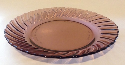 Amethyst/Purple Glass Swirled Rimmed Salad / Sandwich Plate - Made in Mexico - Bild 1 von 3