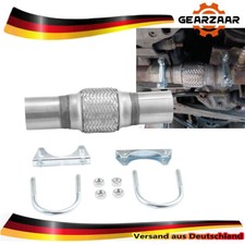 Edelstahl Flexrohr Auspuff 45x100 mm + 2 Schellen Flexstück für AUDI  OPEL VW