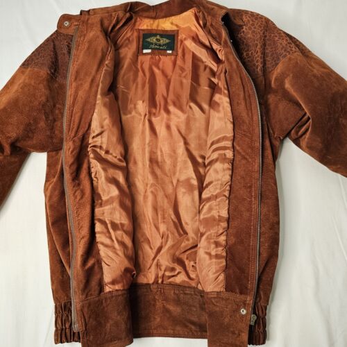 Vintage Avanti Burnt Orange Leopard Print Pig Suede Jacket Womens Size Medium - Picture 4 of 20