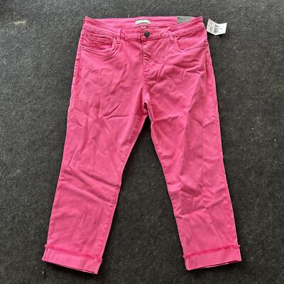 KUT from the Kloth Amy Crop Straight Leg Jeans, Size 14P, Sugar Coral