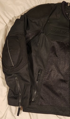 HARLEY DAVIDSON 98103-21VM Mens XL Brawler Mixed Media Jacket Black Genuine New - Picture 4 of 10