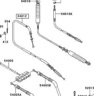 Cable de acelerador Kawasaki Mule 600/610/SX NUEVO reemplaza OEM # 54012-0127 Foto 4 de 4