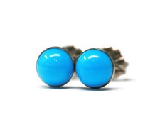 6mm Arizona Mined Turquoise Titanium Hypoallergenic Stud Earrings