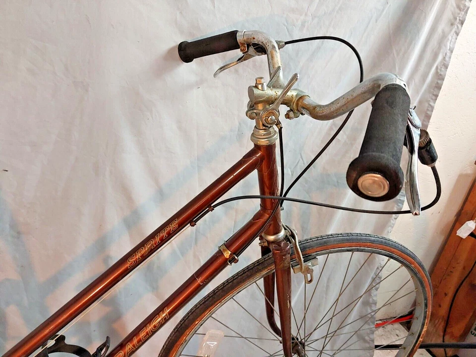 Bicicleta de crucero Raleigh Sprite 1989 vintage 56 cm media 10 velocidades orejetas acero mujeres Reino Unido Foto 4 de 4