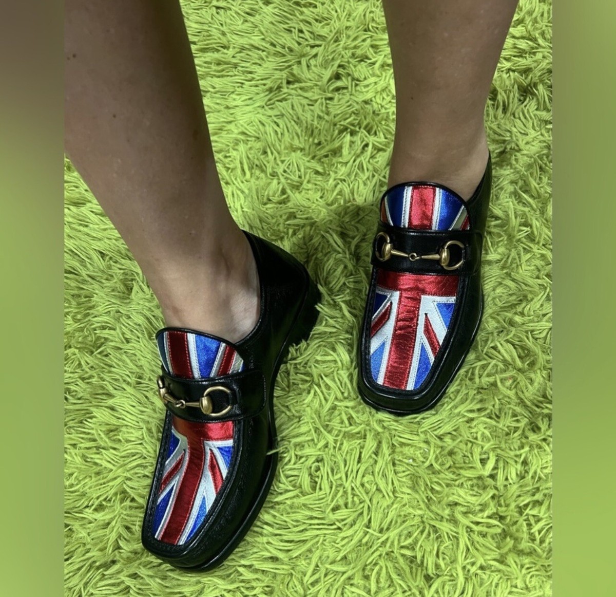 Gucci Horsebit Quentin Union Jack British Flag BlackRunway