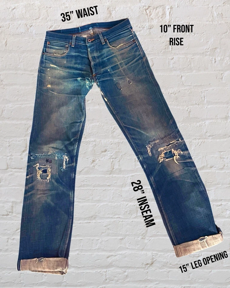 Fabric Mill One Of A Kind Denim Development Sample Tapered Jean 35” X 28” - Image 2 of 4