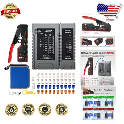 Multi-Function RJ45 Crimping Tool & Network Cable Tester - Portable Design