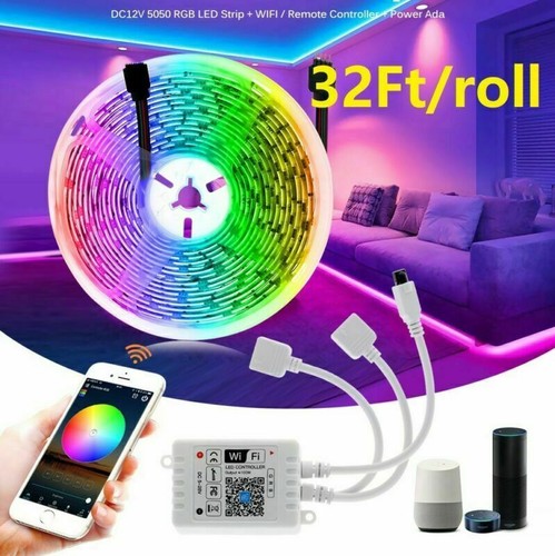 DC12V 5050 LED Strip Room Lights WiFi 10M/roll Color Changing with Remote - Picture 11 of 12