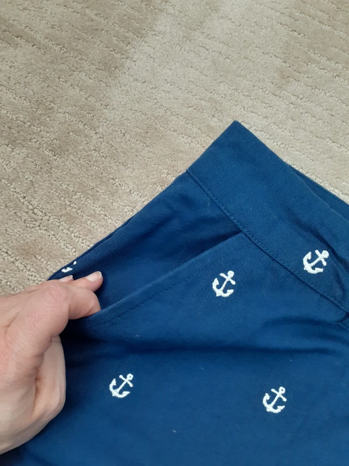 Pantalones cortos para mujer Caribbean Joe talla 14 azul marino blanco bordado ancla entrepierna de 10" Foto 2 de 4
