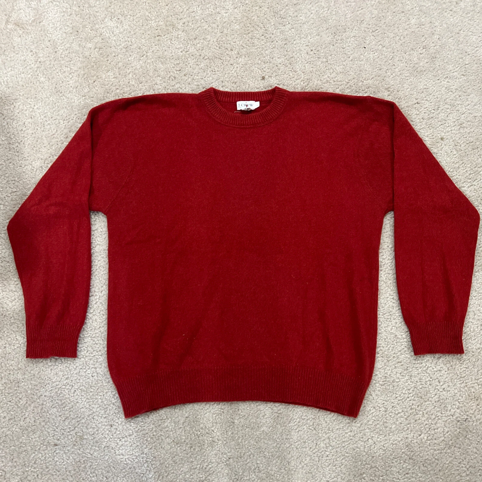 J. Crew Sweater Pullover Cotton Cashmere Blend Red Mens Size Large