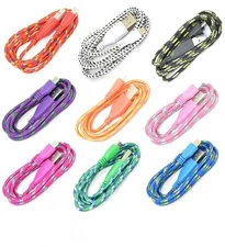 3ft Round Braided Micro USB Data Sync Charger Cable For SAMSUNG, HTC, LG