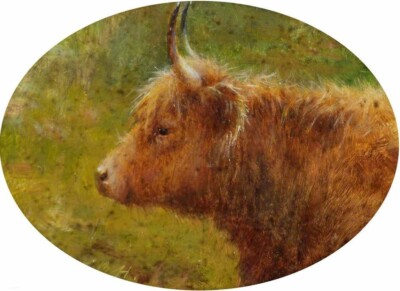 Art Oil painting Louis_Bosworth_Hurt-Study_Of_A_Highland_Cow in oil canvas