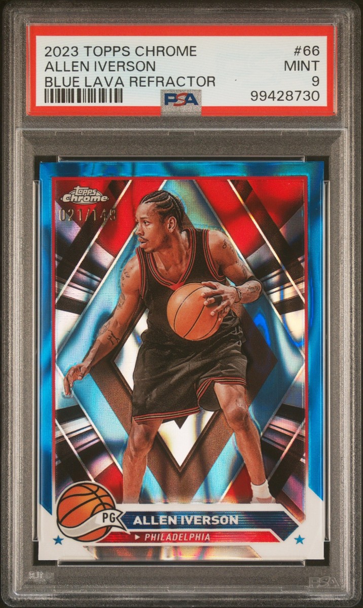 2023 Topps Chrome #66 Allen Iverson Blue Lava Refractor /149 PSA 9 