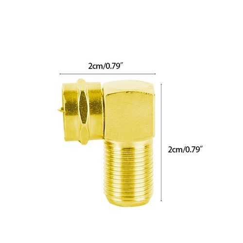 2-Pack Right Angle F Type Connector for Cabinets Coaxial Cable Connection - Photo 8/8