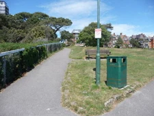 Photo 6x4 Bournemouth : West Cliff Gardens, Bench, & Bin  c2009