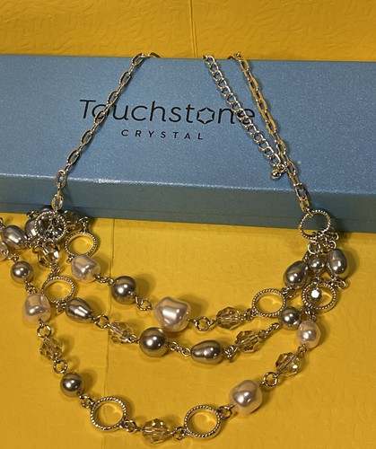 Touchstone South Seas Necklace Retired Pearl and Crystal - Picture 3 of 7