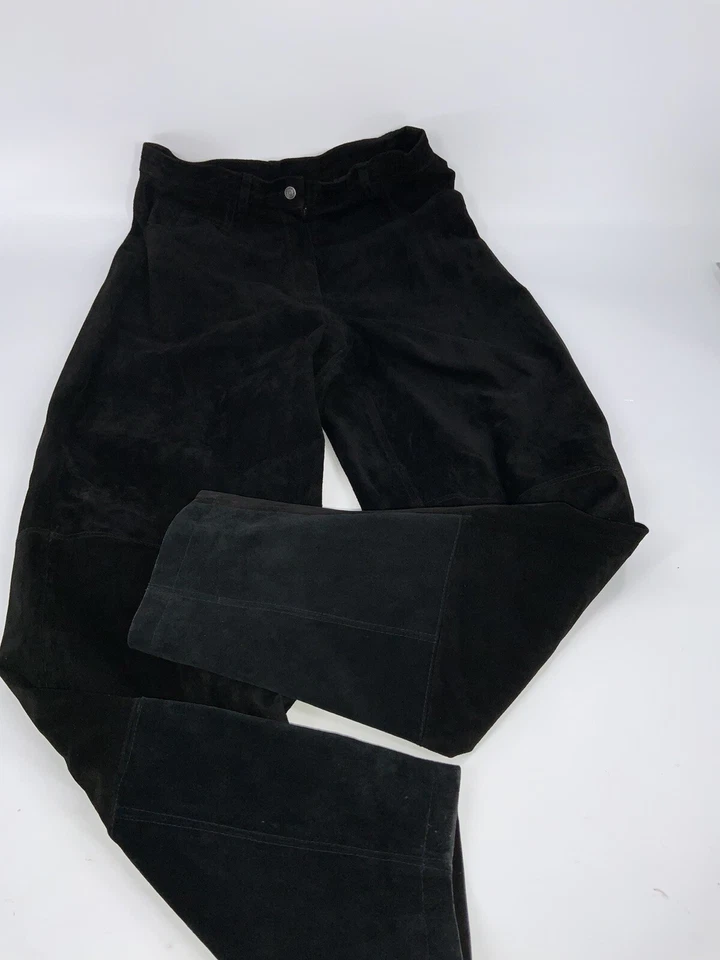 Женские кожаные брюки Marsh Landing размер 28 черные замшевые плоские спереди с подкладкой YGI L2-179 - Изображение 2 из 4