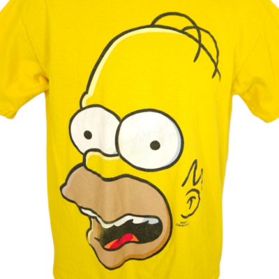 #ad Homer Simpson T Shirt Mens Size Medium Yellow The Simpsons Mega Print $23.99