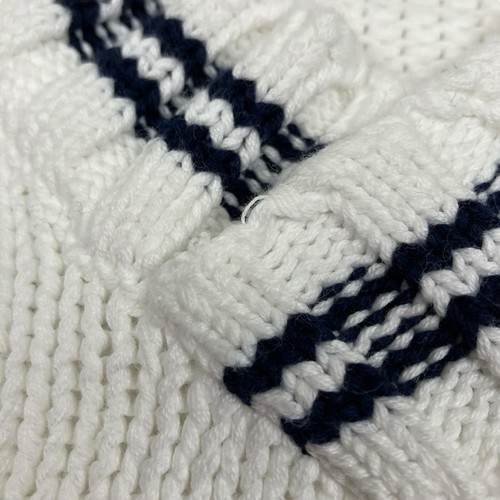 VTG Gap White & Navy Blue Cotton Tennis Sweater Preppy Collegiate England Size M - Picture 3 of 16