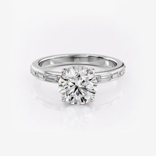 Diamantring 950 Platin IGI-zertifiziert 2,00 ct Lab Created Rundschliff E F VVS2