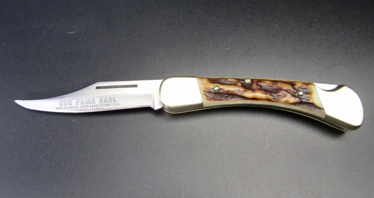 PUMA VTG EARL 900 Knife SUPER KEEN CUTTING STEEL 1981 Made PUMA VTG EARL 900 Knife SUPER KEEN CUTTING STEEL 1981 Made