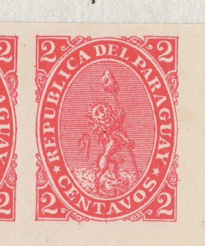 RARE PARAGUAY STAMPS 1881 2c LION PROOFS, IMPERF COLOUR TRIALS VF B1AZ - 第 22/22 張圖片