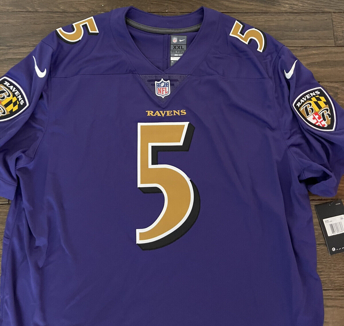 Joe Flacco Baltimore Ravens Nike Vapor Untouchable Color Rush Limited  Jersey 2XL