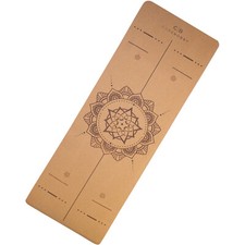 Yogamatte Kork 183x61 CureBobby rutschfeste Fitnessmatte Yoga Pilates Tragegurt