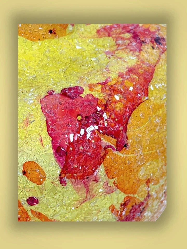 Colmore Vase Moderne Récipient Pop Jaune Orange Métal 27cm Ou 34cm Déco - Bild 4 von 4