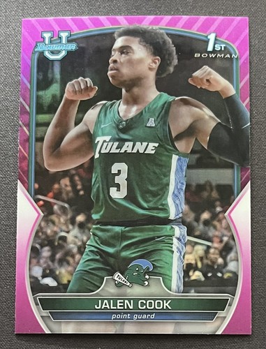 Bowman U Jalen Cook Pink Refractor 2023 1st Bowman #25 Tulane