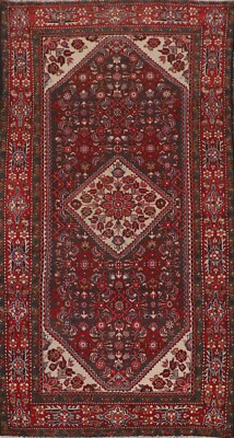 Vintage Floral Hamedan Traditional Area Rug 5'x10' Wool Hand-knotted Gray Carpet