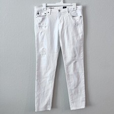 Adriano Goldschmied The Stilt Cigarette Leg Womens Jeans Pants White Size 31R