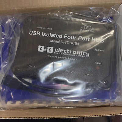 Brand New B&B Electronics USB Isolated Four Port Hub UISOHUB4