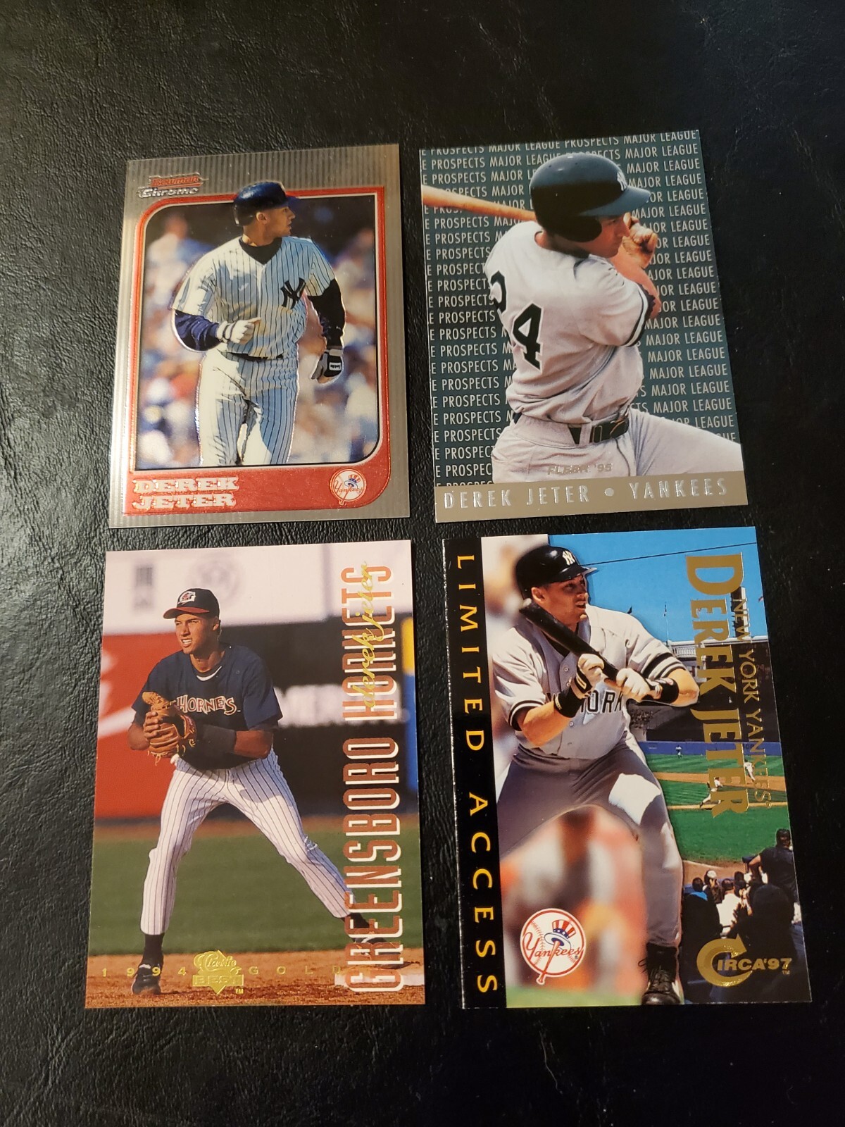 DEREK JETER Rookies, Premiums, Inserts--4 different cards, see list for details