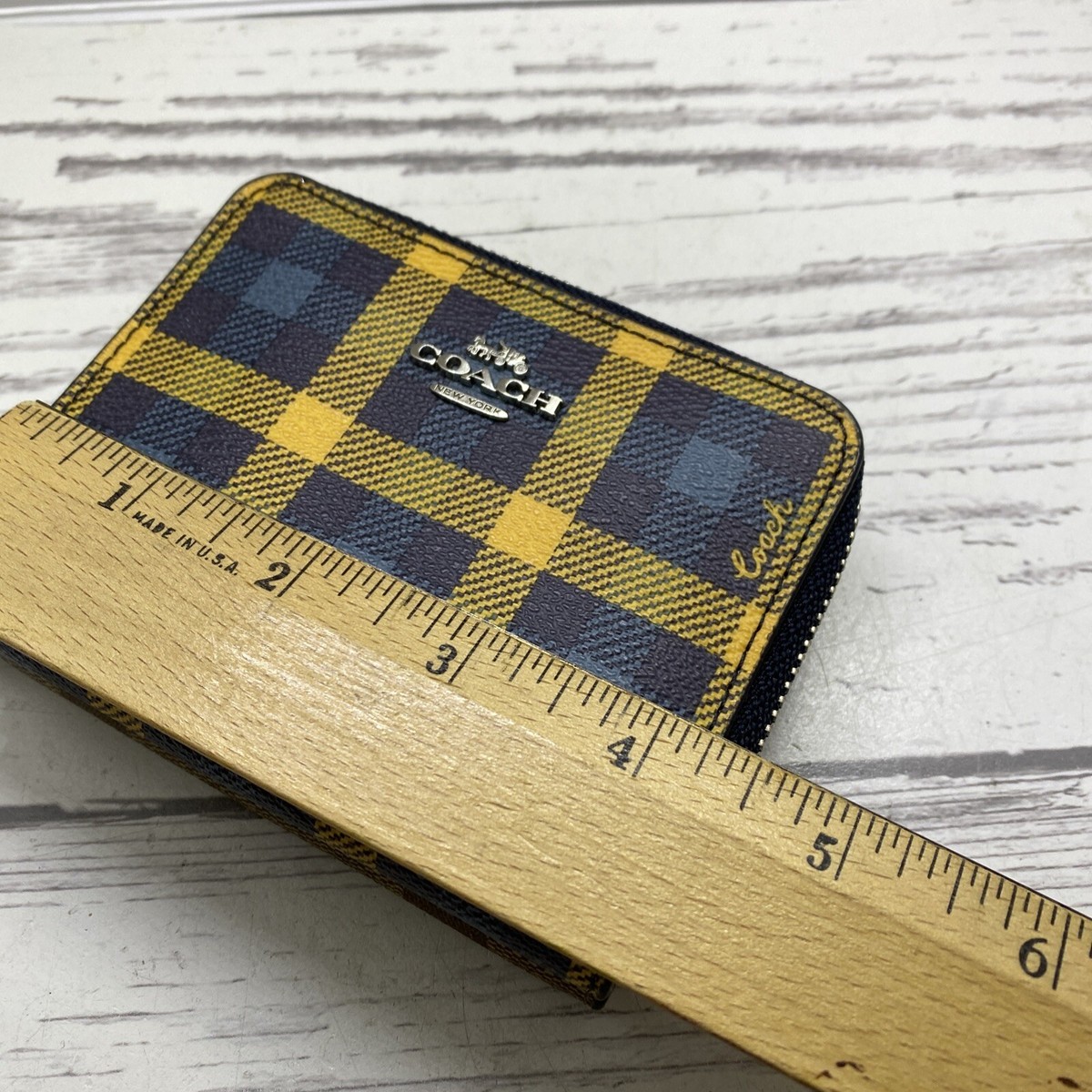 Coach Small Double Zip Around Wallet Coin ID F76753 Khaki