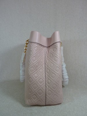 NEW Tory Burch Fleming Shell Pink Quilted Leather Triple