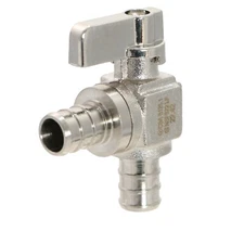 1) 1/2" PEX X 1/2" PEX ANGLE STOP VALVE, 1/4 TURN, FULL PORT LEAD-FREE BRASS NSF