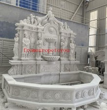 INCREDIBLE CARVED MARBLE FIGURATIVE MONUMENTAL WALL FOUNTAIN - MWF12