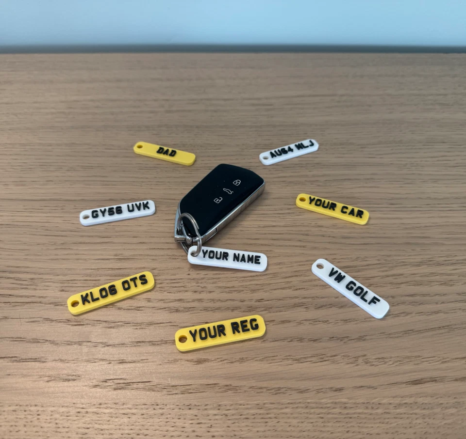 Custom Car Reg Keyring - Add Your Name or Reg to a Mini Number Plate Key Fob - Image 2 of 3