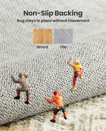 8x10 Washable Area Rug, Low-Profile Large Area Rug with Non-Slip 8'x10' Orange - Picture 5 of 7