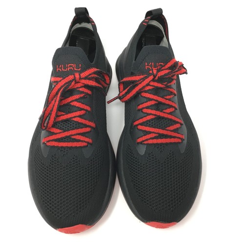 Kuru Flux Walking Shoes Sneakers Mens Size 9.5 Black Red Casual Comfort - 第 5/9 張圖片