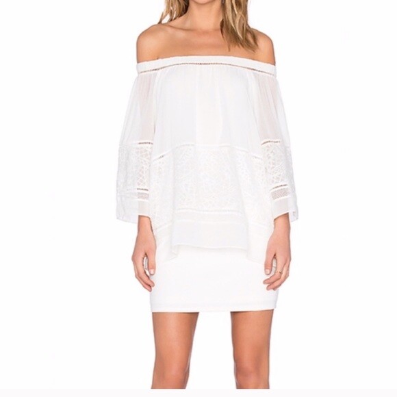Bailey 44 Cupid Embroidered Off the Shoulder Dress Cream M NWT | eBay