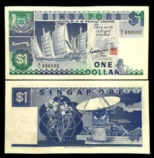 Singapore 1 Dollar Banknote World Paper Money UNC Currency Bill Note