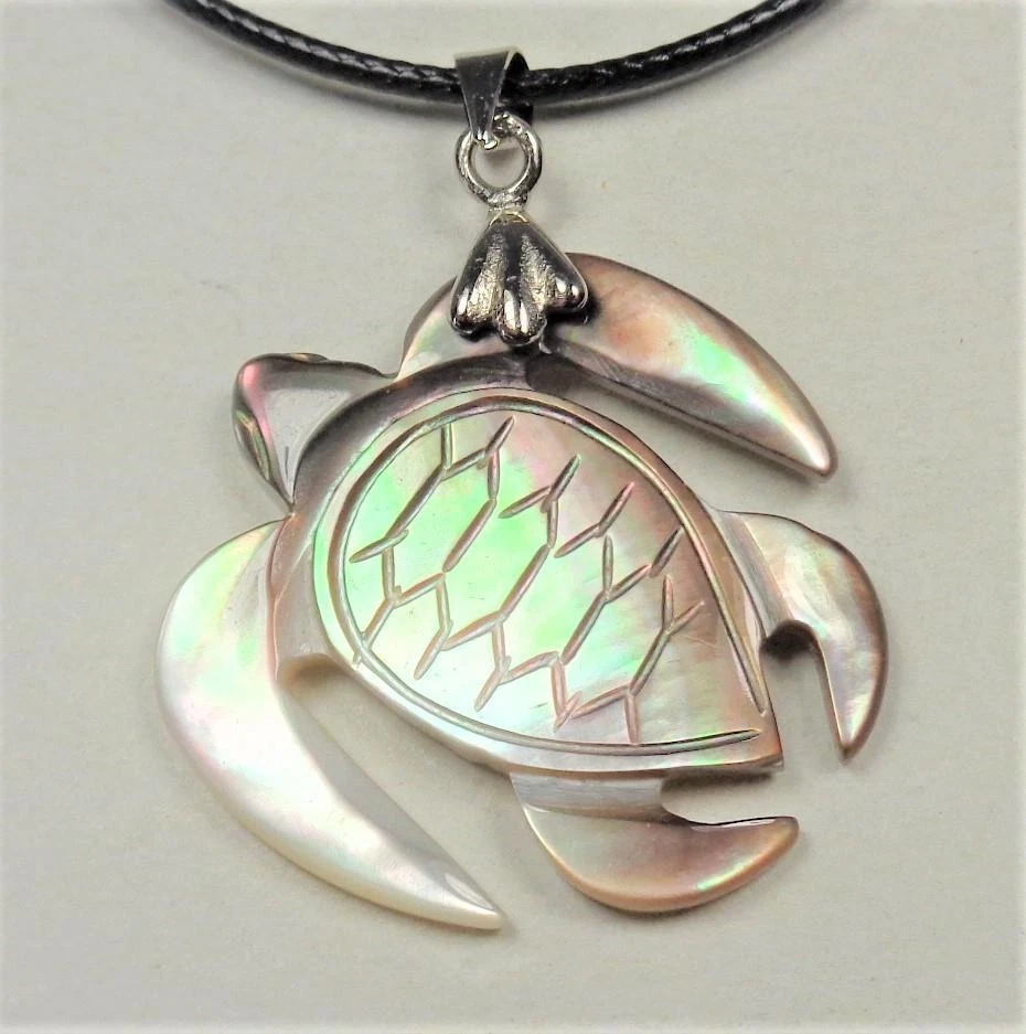 COLLAR PLAYA MODA RODIO NÁUTICO TORTUGA MARINA MADREPERLA VIDA MARINA Foto 2 de 4