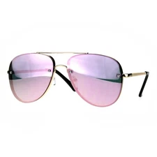 Rims Behind Lens Pilot Sunglasses Designer Style Metal Frame UV400