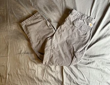 Carhartt Mens Gforce Relaxed Fit Gray Canvas Cargo pants 44 x 32