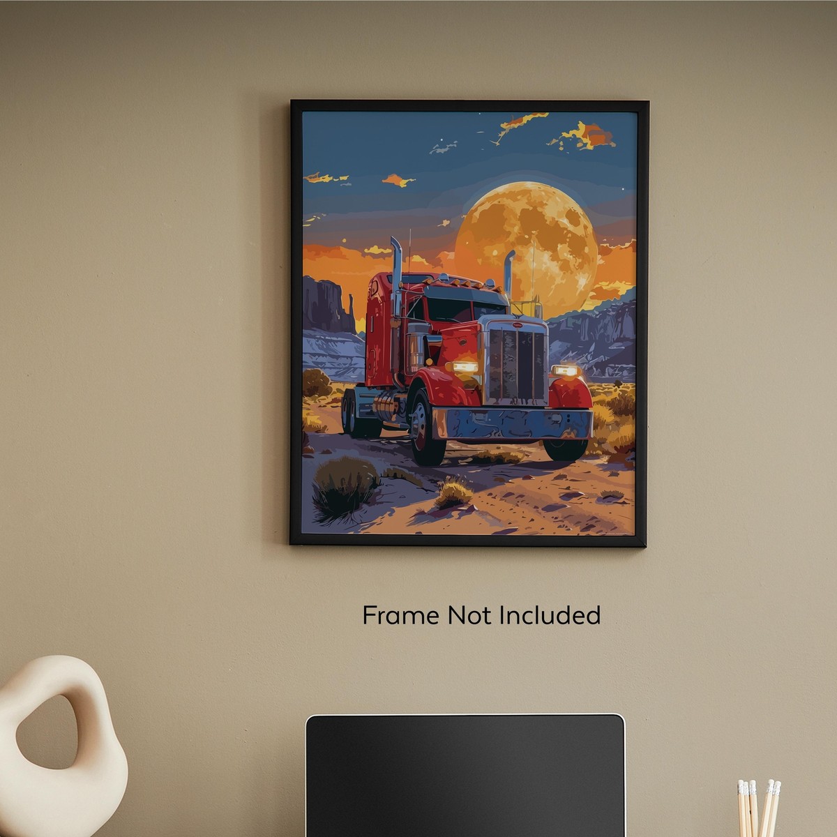 Semi Truck Wall Art Decor Trucking Office Trucker Poster 11x14