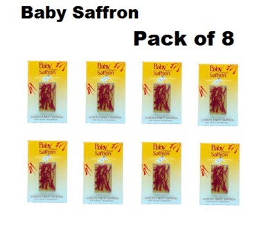 Baby 100% Pure World's Finest Saffron (Kesar) 50mg For Food Flavoring Pack of 8 