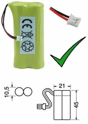 BATTERIA PER CORDLESS SIEMENS GIGASET A12 A120 A14 A165 A240 A245 - Foto 1 di 1